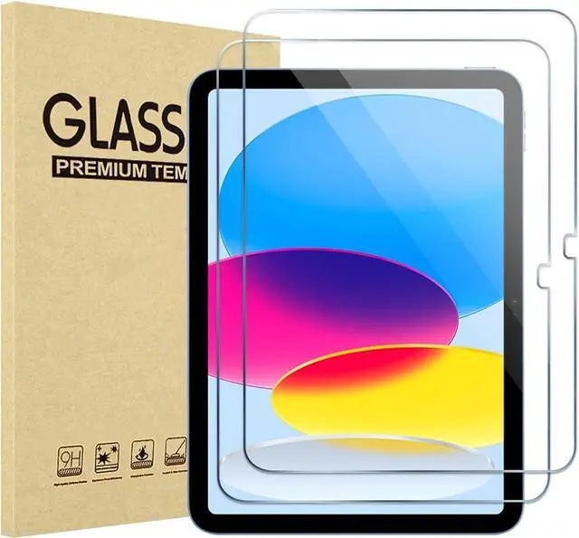Main image of [2 Pack] Tempered Screen Protector For iPad 10.9 10th Generation 2022 Model A2696 A2757 A2777 Tempered Glass Film Protector, Face ID & Apple Pencil & Case Compatible