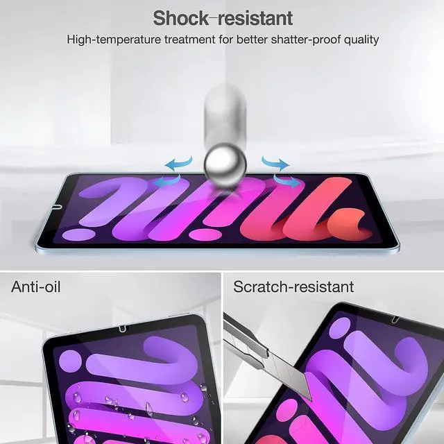 Alt view image 7 of 7 - [2 Pack] Tempered Screen Protector For iPad Mini 6 8.3 Inch 2021 Model A2567 A2568 A2569 Tempered Glass Film Protector, Face ID & Apple Pencil & Case Compatible