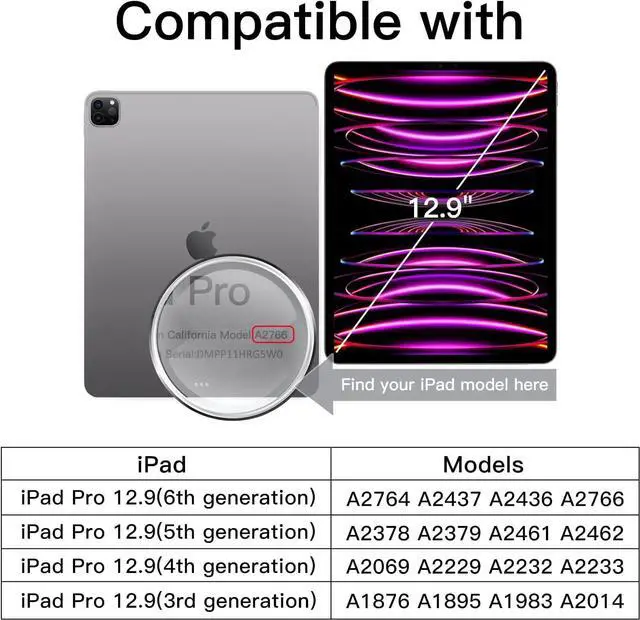 Alt view image 2 of 7 - [2 Pack] Tempered Screen Protector For iPad Pro 12.9 Inch 6th 5th 4th Generation 2022 2021 2020 Tempered Glass Film Protector, Face ID & Apple Pencil & Case Compatible