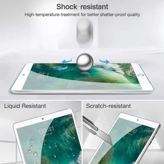 Alt view image 6 of 7 - [2 Pack] Tempered Screen Protector For iPad Pro 12.9 Inch 2015 2017 1st Gen 2nd Gen, Model A1584 A1652 A1670 A1671 A1821 Tempered Glass Film Protector, Face ID & Apple Pencil & Case Compatible