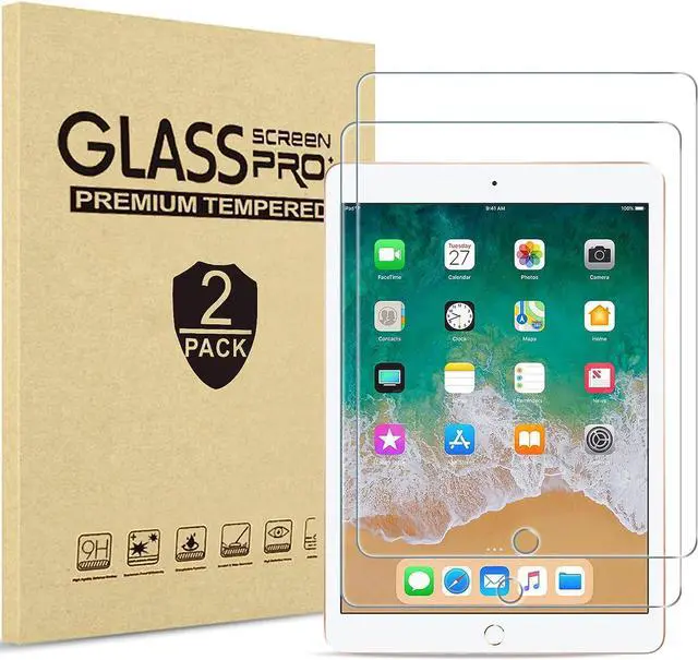 Main image of [2 Pack] Tempered Screen Protector For iPad 9.7 inch 2018 & 2017 / iPad Pro 9.7 / iPad Air 2 / Air 1 Tempered Glass Film Protector, Face ID & Apple Pencil & Case Compatible