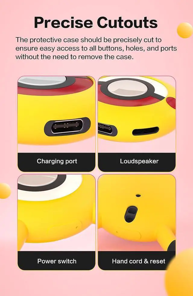 Alt view image 3 of 7 - Protective Silicone Case for Pokémon Go Plus + 2023, Cover Case for Pokemon Go Plus Plus with Wrist Strap Yellow