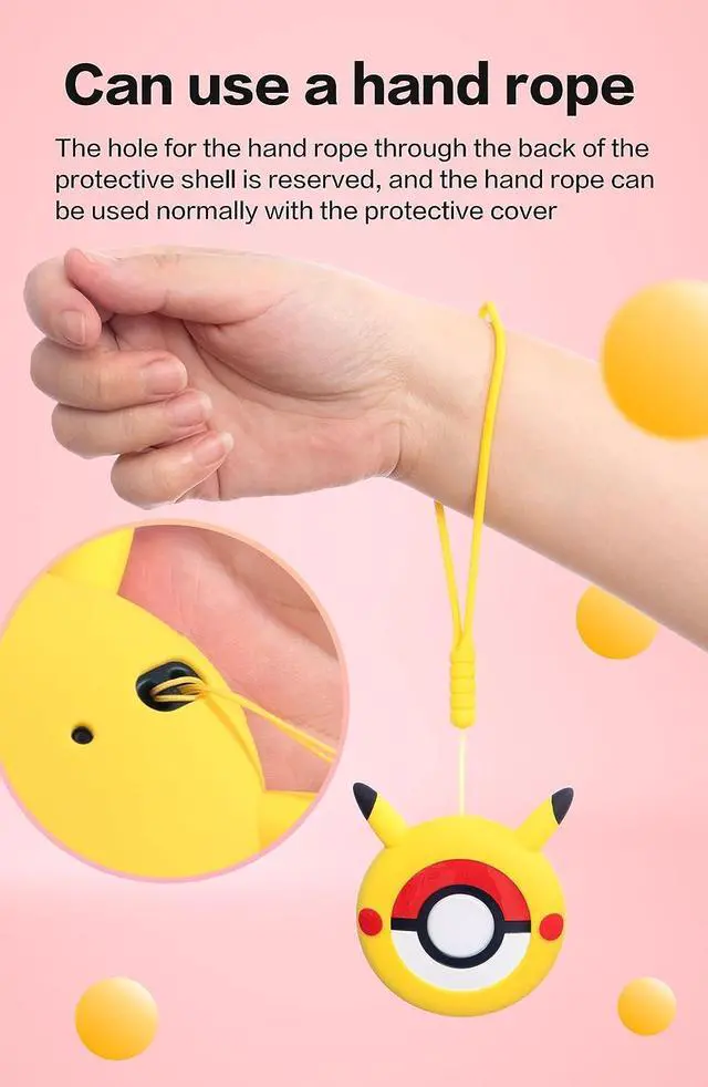 Alt view image 4 of 7 - Protective Silicone Case for Pokémon Go Plus + 2023, Cover Case for Pokemon Go Plus Plus with Wrist Strap Yellow