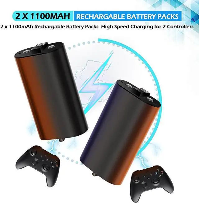 Alt view image 3 of 7 - Cooling Fan for Xbox Series X/S, Controller Charging Station with 2 X 1100 mAh Rechargeable Battery Packs, Cooling Stand Dual Controller Charging Dock with RGB LED Light, 3 USB Ports for Xbox Series X