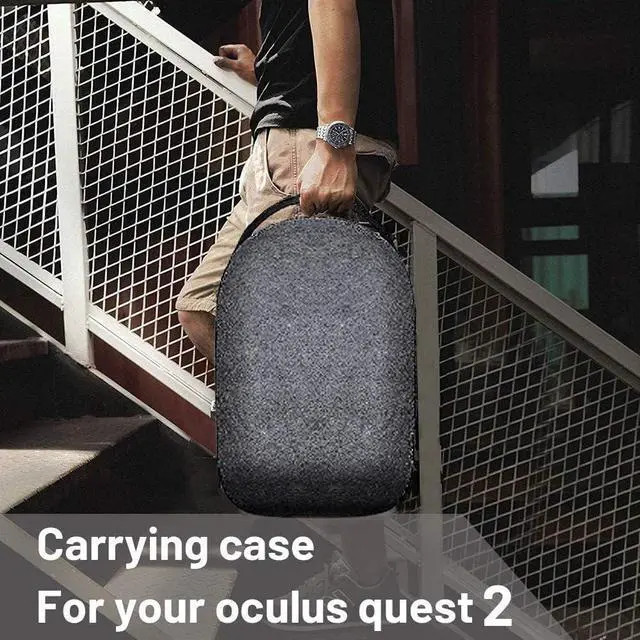 Alt view image 5 of 6 - Hard Carrying Case for Oculus Quest 2 VR Gaming Headset Waterproof Shockproof Hard Storage Box Black