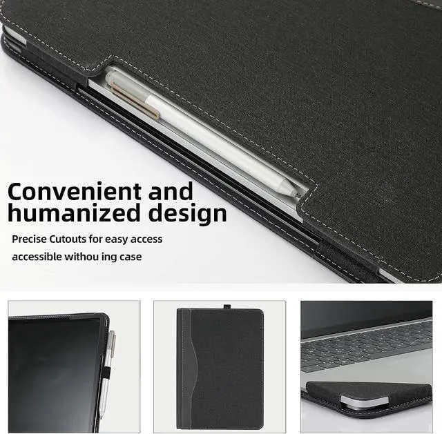 Alt view image 5 of 7 - Protective Case Cover for Microsoft Surface Laptop Studio 14.4 Inch with Pencil Holder, PU Leather Hard Folio Cover for Surface Laptop Studio 14" 2-in-1 Laptop