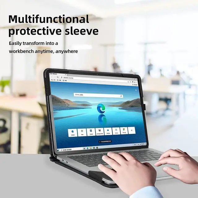 Alt view image 7 of 7 - Protective Case Cover for Microsoft Surface Laptop Studio 14.4 Inch with Pencil Holder, PU Leather Hard Folio Cover for Surface Laptop Studio 14" 2-in-1 Laptop