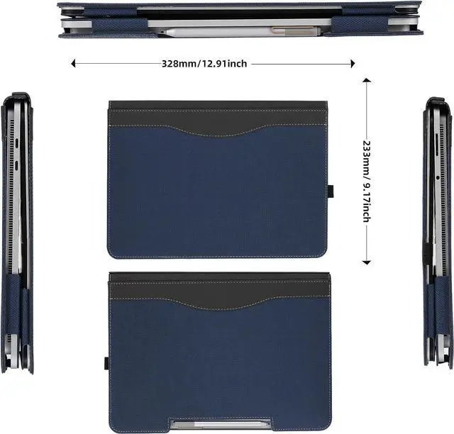 Alt view image 7 of 7 - Protective Case Cover for Microsoft Surface Laptop Studio 14.4 Inch with Pencil Holder, PU Leather Hard Folio Cover for Surface Laptop Studio 14" 2-in-1 Laptop Blue