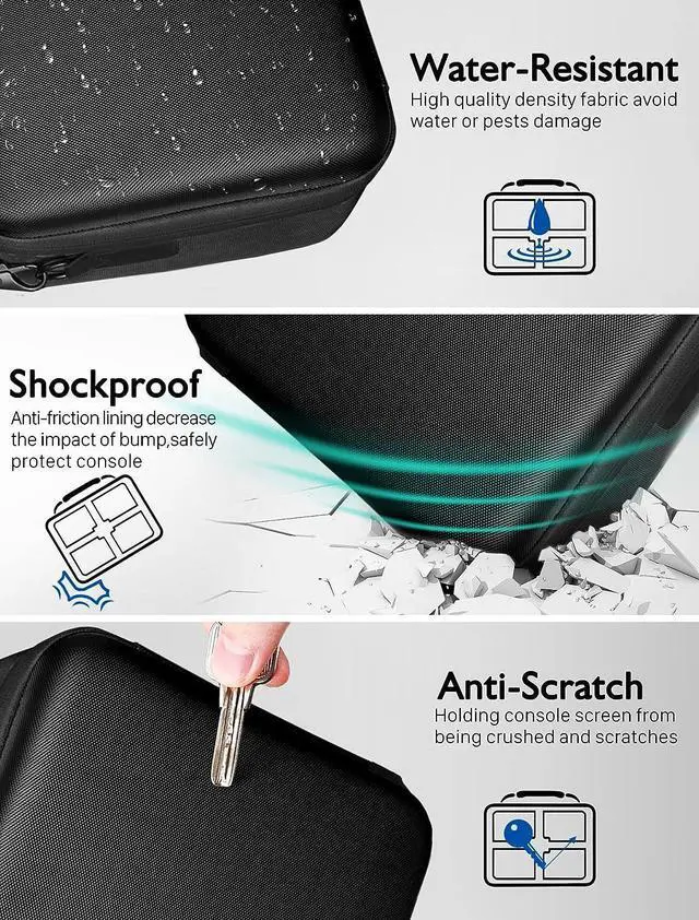 Alt view image 3 of 7 - Carrying Storage Case for Nintendo Switch and Switch OLED Model, Portable Full Protection Travel Carrying Case with 21 Game Cards Storage for Switch Console Pro Controller Accessories