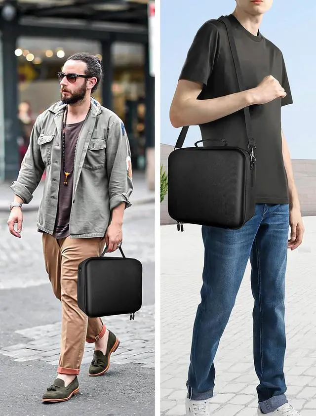 Alt view image 7 of 7 - Carrying Storage Case for Nintendo Switch and Switch OLED Model, Portable Full Protection Travel Carrying Case with 21 Game Cards Storage for Switch Console Pro Controller Accessories