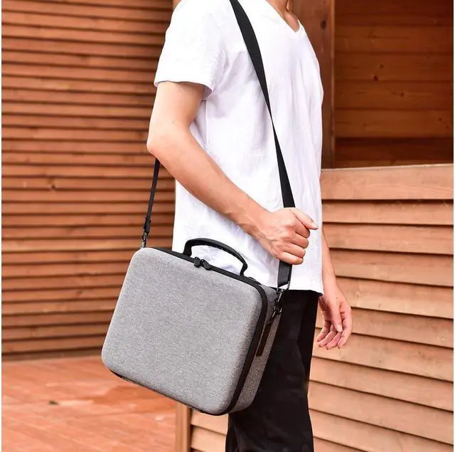 Alt view image 7 of 7 - Carrying Storage Case for Nintendo Switch and Switch OLED Model, Portable Full Protection Travel Carrying Case with 21 Game Cards Storage for Switch Console Pro Controller Accessories Gray