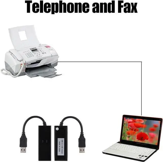 Alt view image 3 of 7 - USB 56K External Dial Up Voice Fax Data Modem Fit for Win7 Win8 Win10 XP Supports V.92 protocols and Features 56K Download speeds, 48K Data Upload and 14.4 Kbps fax Mode