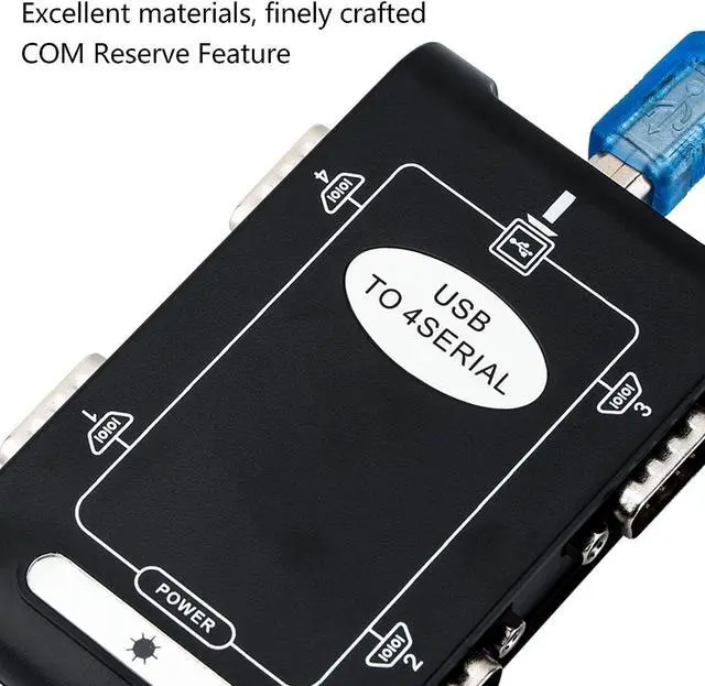 Alt view image 2 of 7 - USB to Serial Adapter, Com Reserved Function, 4 RS232 Ports, Compact Design Compact Design, USB to RS232 Adapter, Windows Compatible Suitable for Notebook Computers