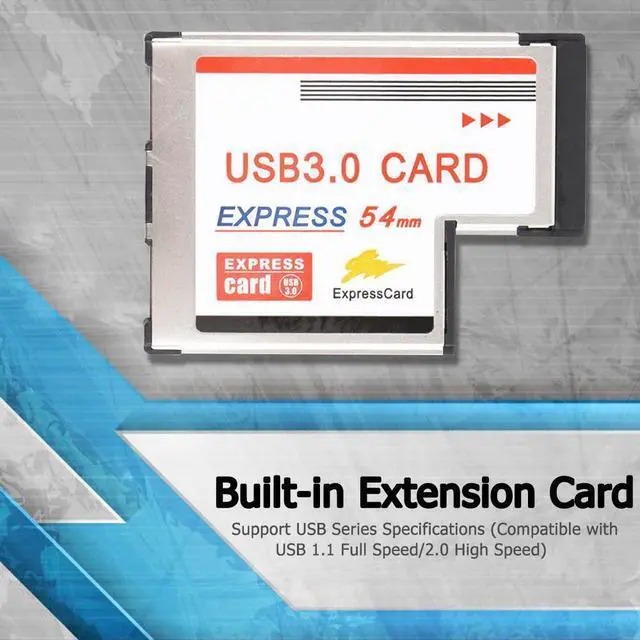 Alt view image 5 of 7 - 2 Dual Ports USB 3.0 HUB Express Card ExpressCard 54mm Hidden Adapter Converter USB3.0 for PCMCIA Laptop PC