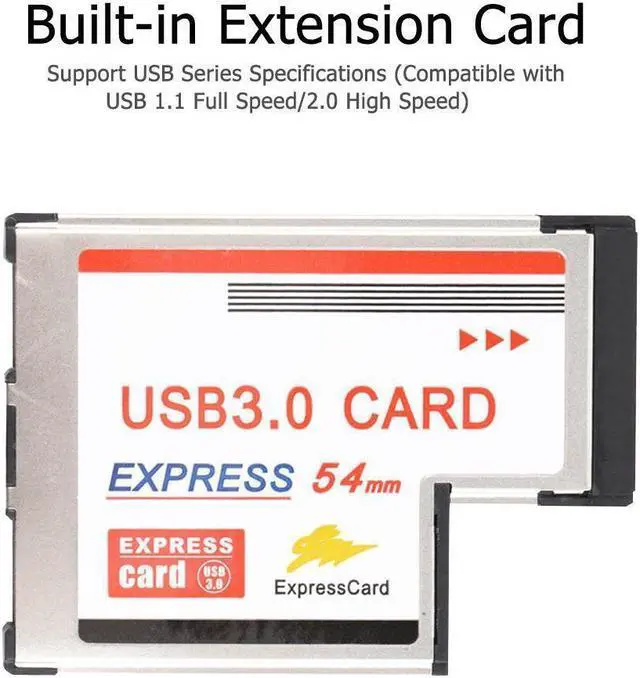 Alt view image 2 of 7 - 2 Dual Ports USB 3.0 HUB Express Card ExpressCard 54mm Hidden Adapter Converter USB3.0 for PCMCIA Laptop PC