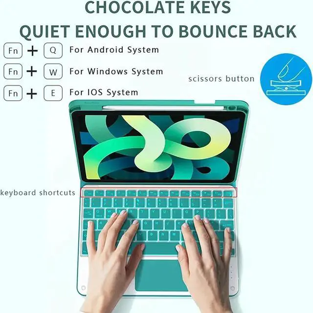 Alt view image 6 of 7 - Touchpad Keyboard Case for Huawei MatePad 11.5 2023 BTK-W00 BTK-W09 BTK-AL09 Smart Folio Cover with Pencil Holder, Magnetic Detachable Wireless Bluetooth Keyboard Case