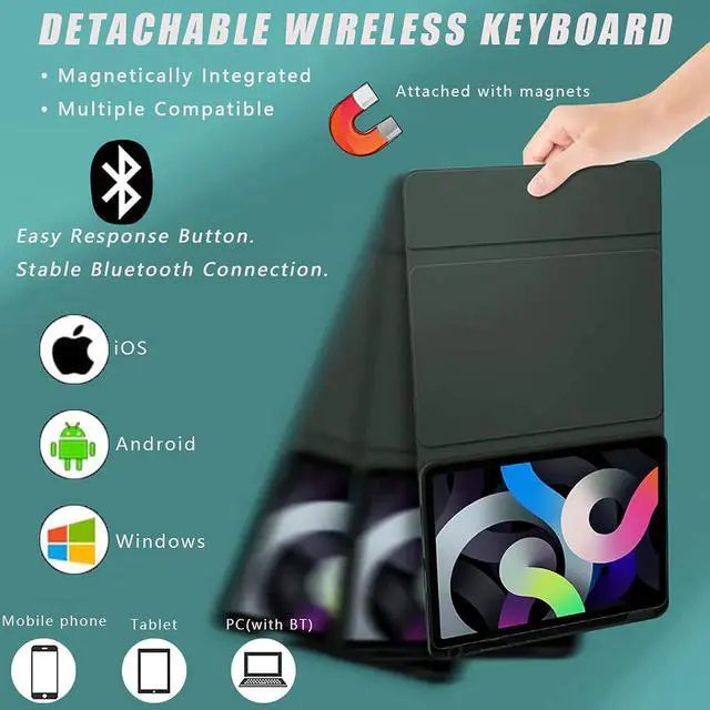 Alt view image 2 of 2 - Touchpad Keyboard Case for Huawei MatePad 11.5 2023 BTK-W00 BTK-W09 BTK-AL09 Smart Folio Cover with Pencil Holder, Magnetic Detachable Wireless Bluetooth Keyboard Case Black