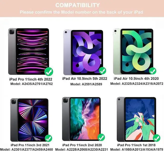 Alt view image 2 of 6 - Touchpad Keyboard Case for iPad Air 5th/4th Gen 10.9 inch 2022/2020, iPad Pro 11 inch 4th 3rd 2nd 1st Gen 2022/2021/2020/2018, Smart Cover with Detachable Wireless Magnetic Keyboard, Pencil Holder