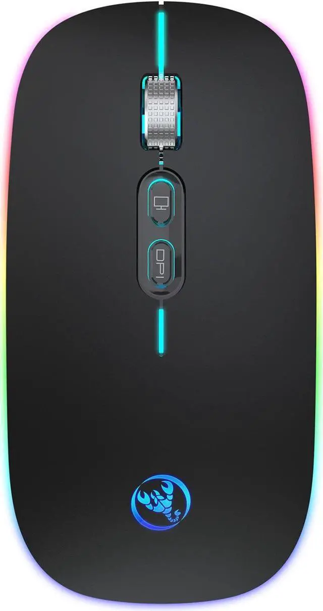 Alt view image 2 of 7 - 2.4G Wireless Mute Office Mouse 3 Adjustable DPI Built-in 500mAh Rechargeable Lithium Battery Ergonomic Mice for PC Laptop