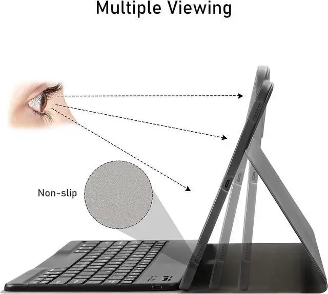 Alt view image 3 of 7 - Touchpad Keyboard Case for Samsung Galaxy Tab S9 Ultra 14.6 Inch 2023 SM-X910 SM-X916B SM-X918U, Smart Stand Cover with Detachable Wireless Keyboard / Trackpad / Pencil Holder