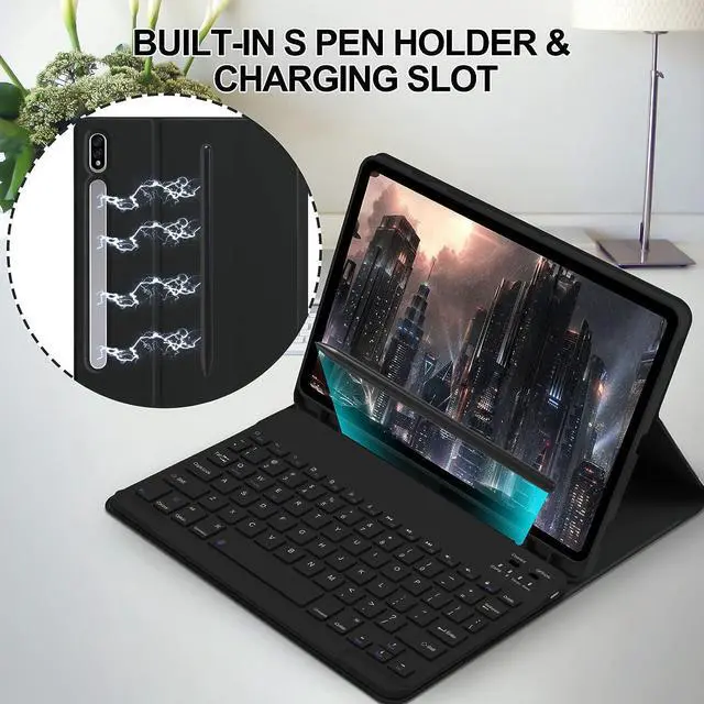 Alt view image 3 of 7 - Keyboard Case with Wireless Mouse Combo for Samsung Galaxy Tab S9 Plus 12.4 inch 2023 SM-X810 SM-X816B SM-X818U Smart Folio Cover with Magnetic Detachable Wireless Keyboard