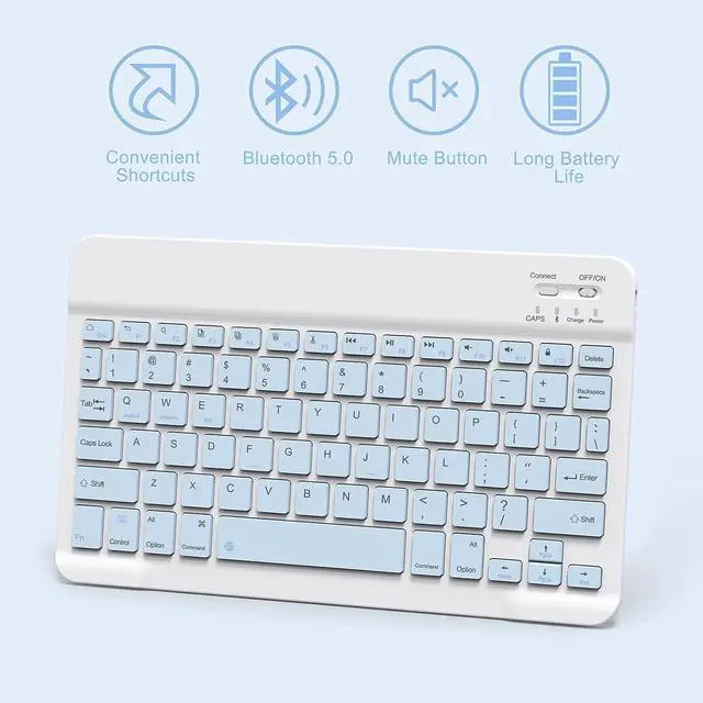 Alt view image 6 of 7 - Keyboard Case with Wireless Mouse Combo for Samsung Galaxy Tab S9 Plus 12.4 inch 2023 SM-X810 SM-X816B SM-X818U Smart Folio Cover with Magnetic Detachable Wireless Keyboard Blue