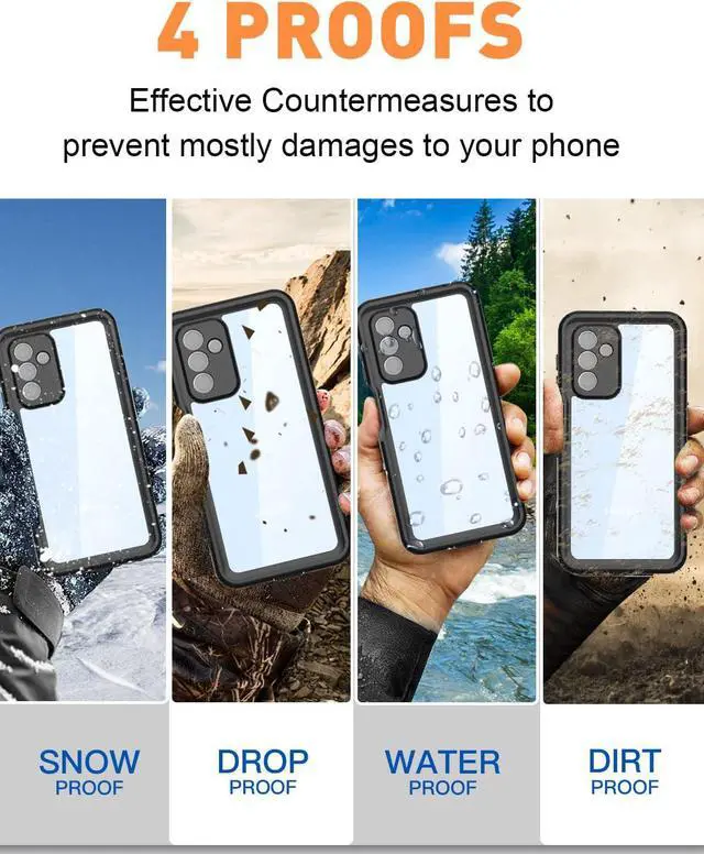 Alt view image 2 of 7 - For Samsung Galaxy A24 4G / Galaxy A25 5G Waterproof Case, with Built-in Screen Protector, Full Protection Shockproof Dustproof Underwater Phone Cover