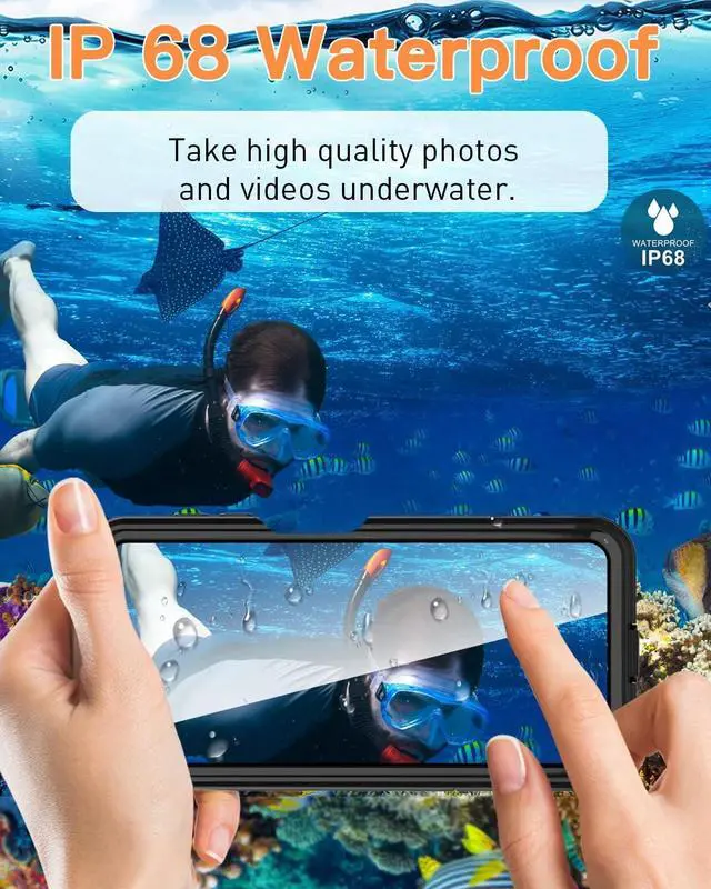 Alt view image 5 of 7 - For Samsung Galaxy A24 4G / Galaxy A25 5G Waterproof Case, with Built-in Screen Protector, Full Protection Shockproof Dustproof Underwater Phone Cover