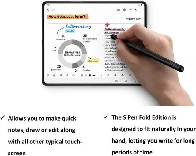 Alt view image 5 of 6 - Galaxy Z Fold 5 Stylus Pen Compatible with Galaxy Z Fold 5 S Pen Fold Edition Replacement for Samsung Galaxy Z Fold 5 5G Touch Stylus S Pen + Tips/Nibs