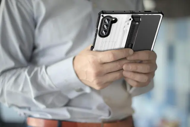 Alt view image 7 of 7 - Case for Samsung Galaxy Z Fold 5 5G 2023, Military-Grade Full-Body Shockproof Phone Cover Rugged Bumper Case with Built-in Screen Protector & Kickstand & S Pen Slot White
