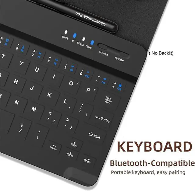 Alt view image 2 of 7 - Wireless Keyboard Case with Mouse Combo for Samsung Galaxy Z Fold 5, Fold 4, Fold 3, Fold 2, Google Pixel Fold, Portable Magnetic Bluetooth Keyboard with Leather Case and Capacitive Pen