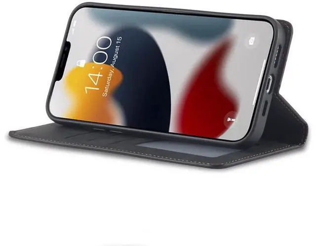 Alt view image 5 of 7 - Case for iPhone 15 5G 6.1 inch Premium PU Leather Cover with Card Holder Kickstand Shockproof Flip Wallet Cover