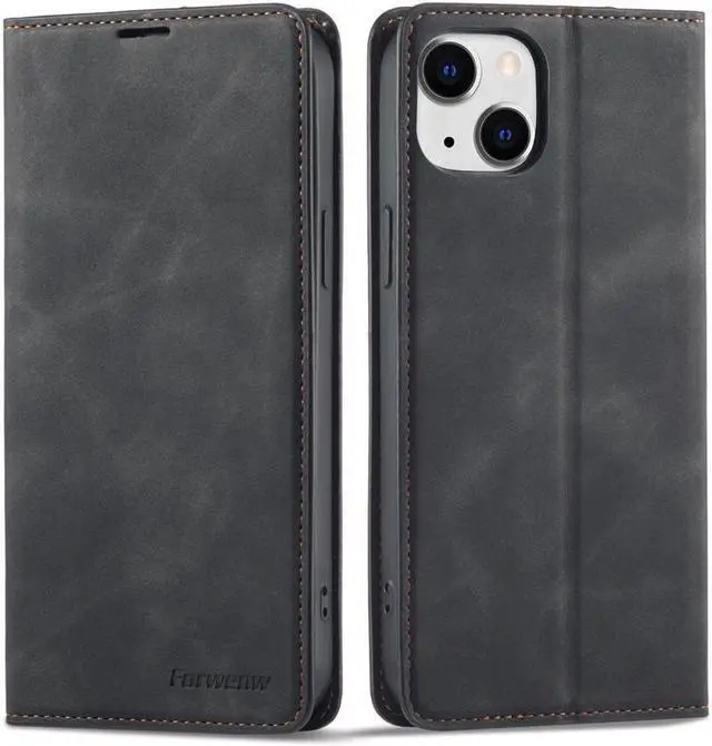 Main image of Case for iPhone 15 5G 6.1 inch Premium PU Leather Cover with Card Holder Kickstand Shockproof Flip Wallet Cover