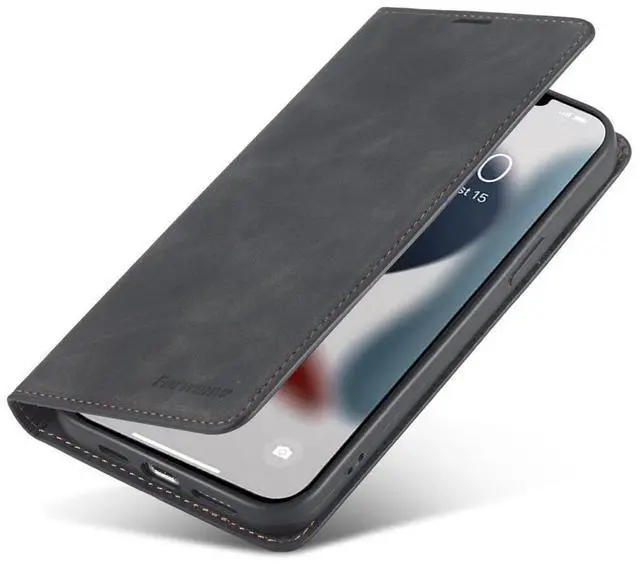 Alt view image 6 of 7 - Case for iPhone 15 5G 6.1 inch Premium PU Leather Cover with Card Holder Kickstand Shockproof Flip Wallet Cover