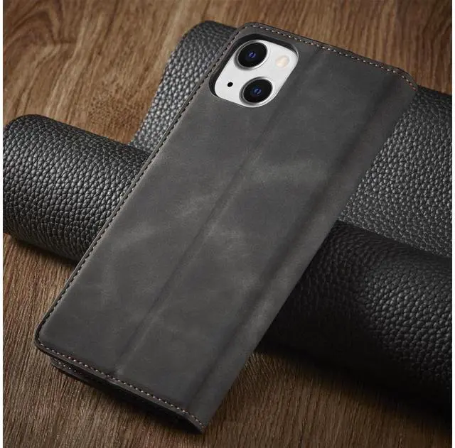 Alt view image 7 of 7 - Case for iPhone 15 5G 6.1 inch Premium PU Leather Cover with Card Holder Kickstand Shockproof Flip Wallet Cover