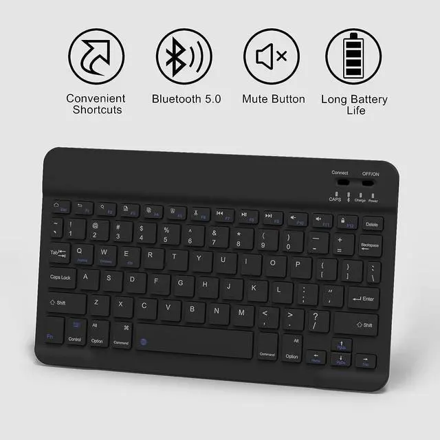 Alt view image 5 of 7 - Keyboard Case with Wireless Mouse Combo for 12.4 inch Samsung Galaxy Tab S8 Plus 2022 / S7 FE 2021 / S7 Plus 2020, Smart Folio Cover with Magnetic Detachable Wireless Keyboard, Bluetooth Mice