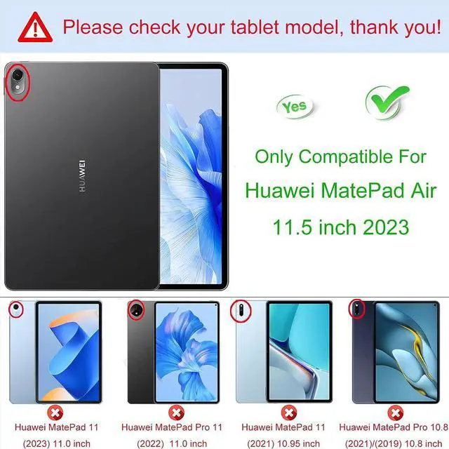 Alt view image 2 of 7 - Touchpad Keyboard Case for Huawei MatePad Air 11.5 inch 2023, Smart Folio Cover with Pencil Holder, Magnetic Detachable Wireless Bluetooth Keyboard Dark Green