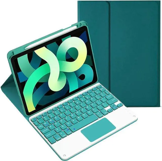 Main image of Touchpad Keyboard Case for Huawei MatePad Air 11.5 inch 2023, Smart Folio Cover with Pencil Holder, Magnetic Detachable Wireless Bluetooth Keyboard Dark Green