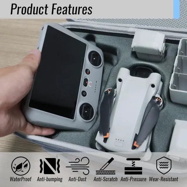 Alt view image 6 of 7 - Mini 3 Pro Drone Case for Mini 3 /Mini 3 Pro Drone,Waterproof Travel Bag Professional Storage Drone Case for DJI RC/RC N1 Controller and Mini 3 Pro Accessories (CASE ONLY)