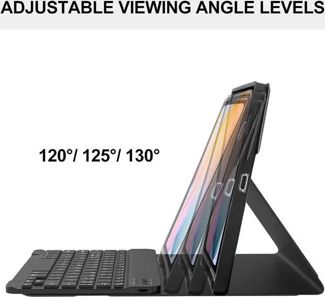 Alt view image 4 of 7 - Keyboard Case with Wireless Mouse Combo for Galaxy Tab S6 Lite 10.4 inch 2022/2020 Model SM-P610/P613/P615/P619, Smart Folio Cover with Magnetic Detachable Wireless Keyboard and Mice