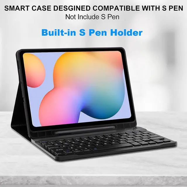 Alt view image 5 of 7 - Keyboard Case with Wireless Mouse Combo for Galaxy Tab S6 Lite 10.4 inch 2022/2020 Model SM-P610/P613/P615/P619, Smart Folio Cover with Magnetic Detachable Wireless Keyboard and Mice