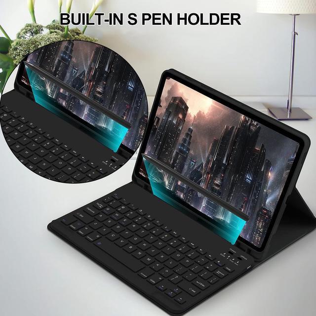 Alt view image 3 of 7 - Keyboard Case with Wireless Mouse Combo for Samsung Galaxy Tab A7 10.4 inch 2020 SM-T500 SM-T505 SM-T507, Smart Folio Cover with Magnetic Detachable Wireless Keyboard and Mice