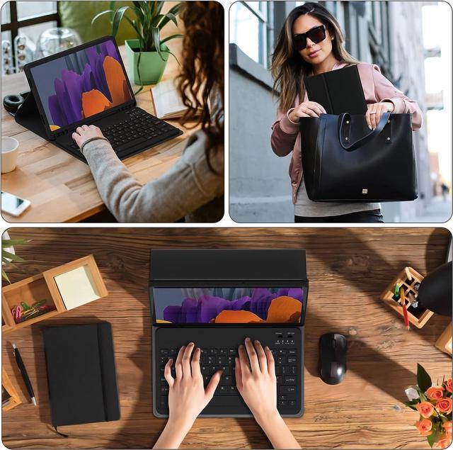 Alt view image 7 of 7 - Keyboard Case with Wireless Mouse Combo for Samsung Galaxy Tab A7 10.4 inch 2020 SM-T500 SM-T505 SM-T507, Smart Folio Cover with Magnetic Detachable Wireless Keyboard and Mice
