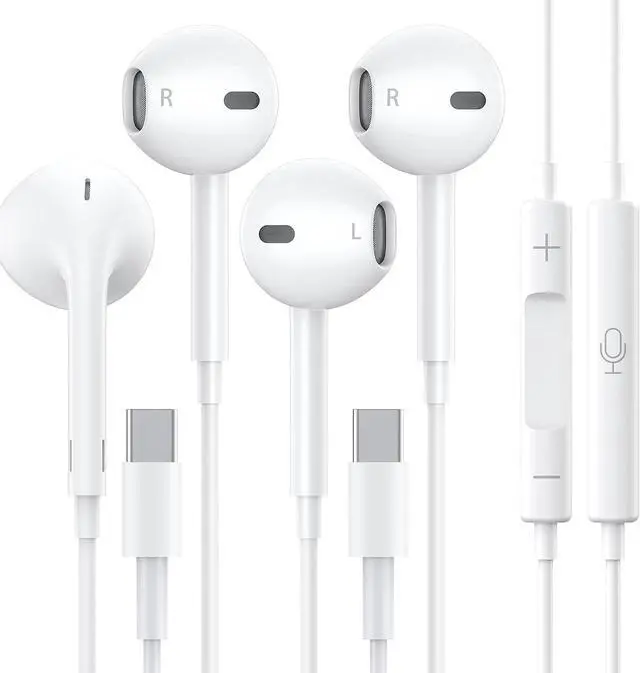 Main image of 2 Pack USB C Headphones / Type C Earbuds Earphones Wired with Microphone & Remote Control Noise Cancelling Headsets for Samsung Galaxy S23/S22/S21/S20, Note 20, Google Pixel 7/6/6a/5/4 and More