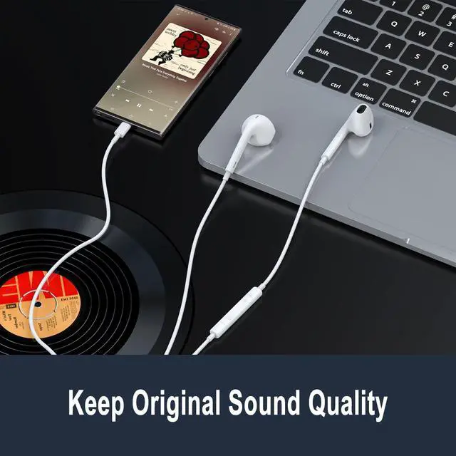Alt view image 6 of 7 - 2 Pack USB C Headphones / Type C Earbuds Earphones Wired with Microphone & Remote Control Noise Cancelling Headsets for Samsung Galaxy S23/S22/S21/S20, Note 20, Google Pixel 7/6/6a/5/4 and More