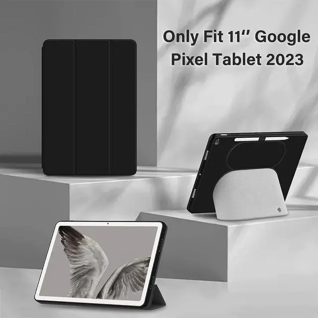 Alt view image 3 of 7 - for Google Pixel Tablet 2023 Case 11 inch Ultra Slim PU Leather TPU Back Shell Foldable Kickstand, Drop-Shockproof Case Cover Google Pixel Tablet Compatible with Charging Speaker