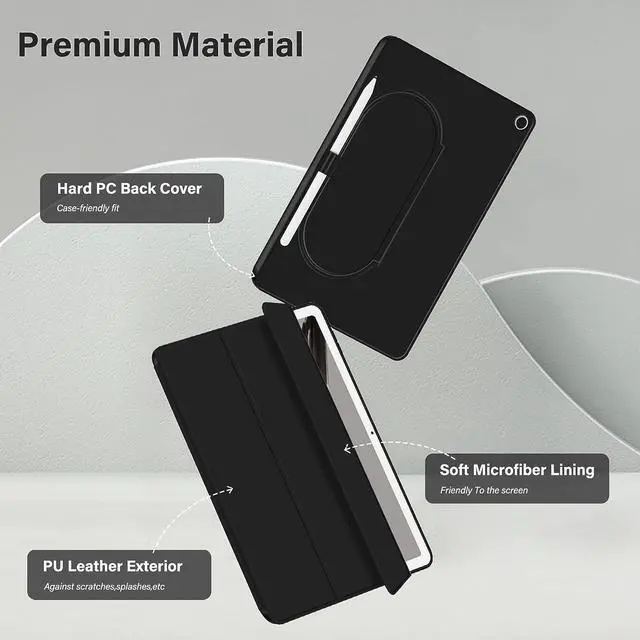Alt view image 4 of 7 - for Google Pixel Tablet 2023 Case 11 inch Ultra Slim PU Leather TPU Back Shell Foldable Kickstand, Drop-Shockproof Case Cover Google Pixel Tablet Compatible with Charging Speaker