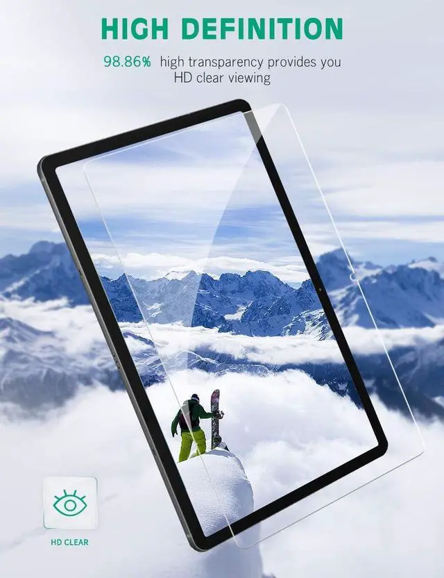Alt view image 3 of 7 - [2-Pack] Screen Protector for Samsung Galaxy Tab S9 2023 / Tab S8 2022 / Tab S7 2020 11 inch, HD Tempered Glass Film Compatible with S Pen, Anti-Scratches and Case Friendly