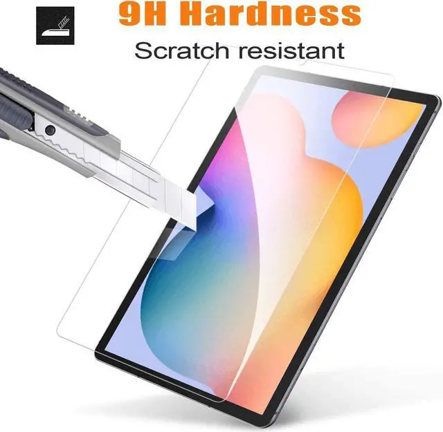 Alt view image 4 of 7 - [2 Pack] Screen Protector for Samsung Galaxy Tab S6 Lite 10.4 inch 2022/2020 SM-P610/P613/P615/P619, 9H Hardness Tempered Glass Film, S Pen Compatible/Face ID/Case Friendly