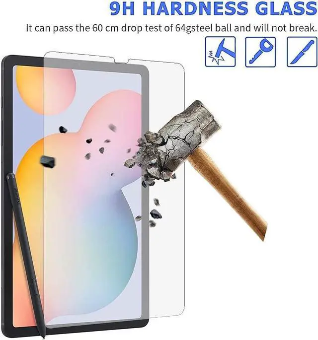 Alt view image 5 of 7 - [2 Pack] Screen Protector for Samsung Galaxy Tab S6 Lite 10.4 inch 2022/2020 SM-P610/P613/P615/P619, 9H Hardness Tempered Glass Film, S Pen Compatible/Face ID/Case Friendly